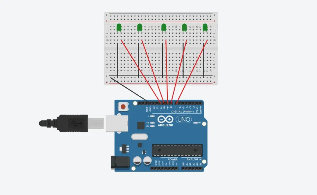 Control LEDs with Hand Gestures Circuit Diagram